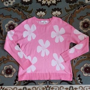 Lilly Pulitzer Pink and White Floral Sweater